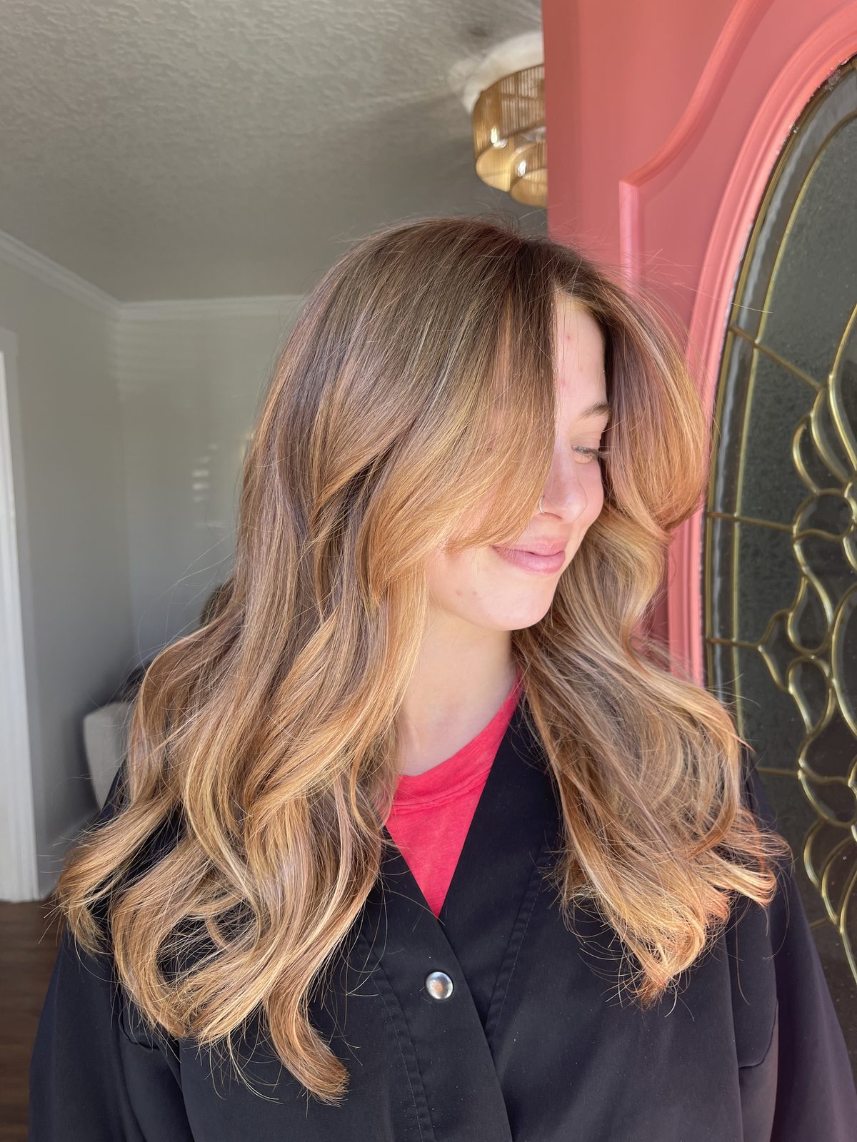 Balayage result, soft and natural highlights
