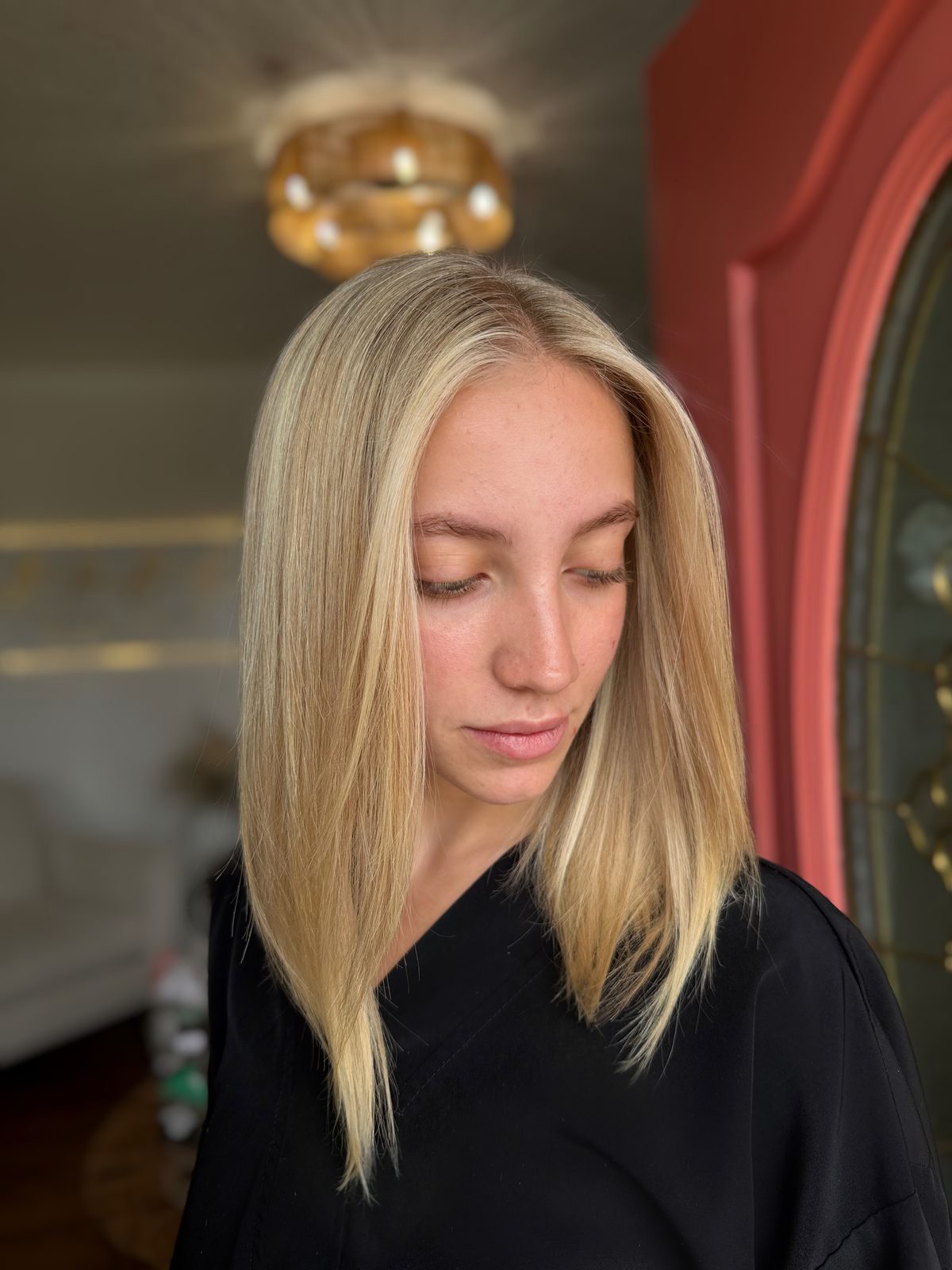 Highlights result, bright and dimensional blonde
