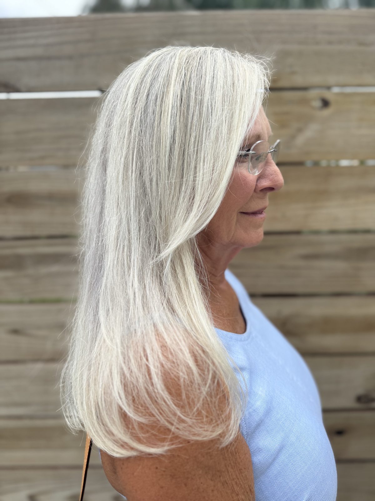 Highlights before and after, natural blonde