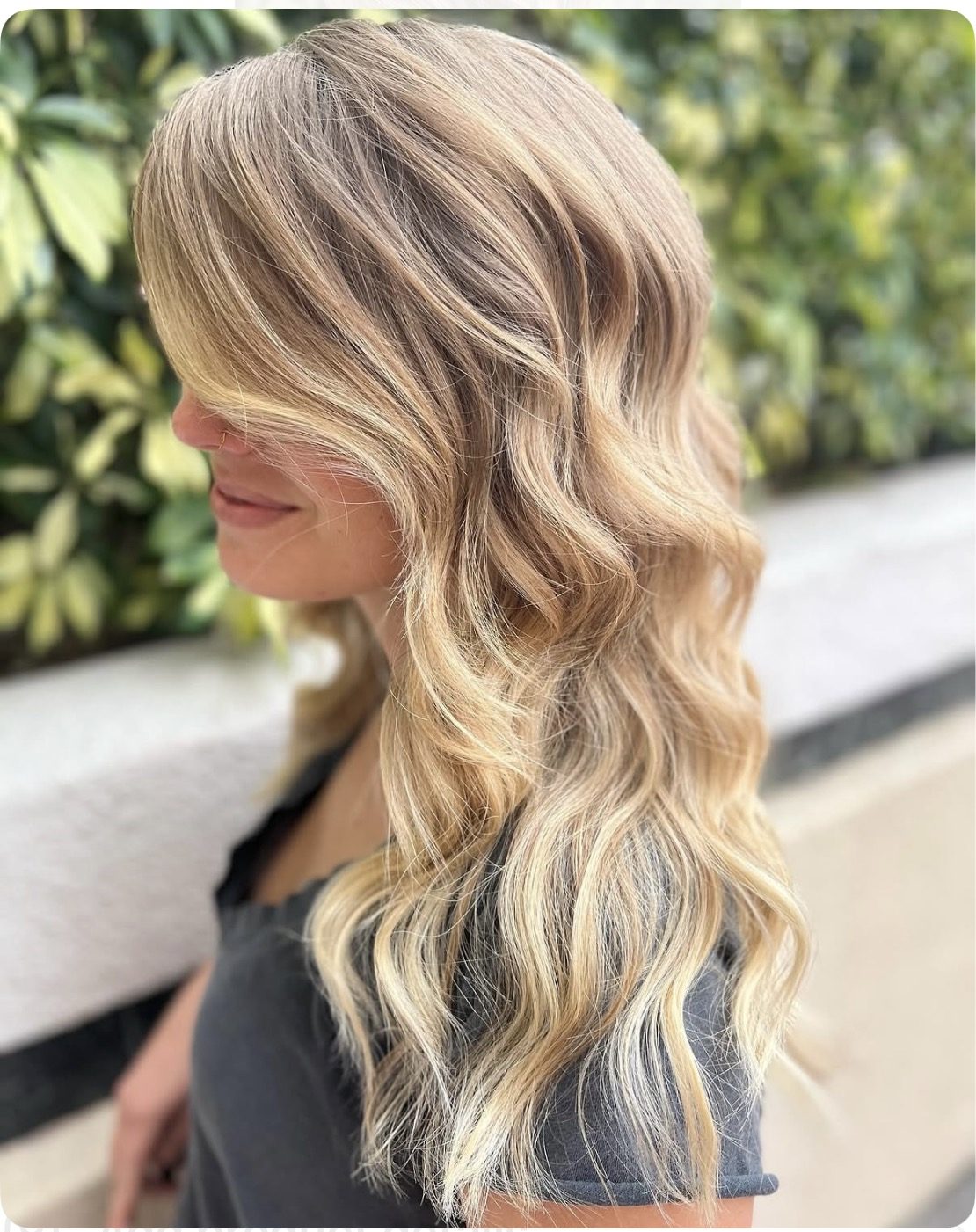 Highlights result, bright and dimensional blonde