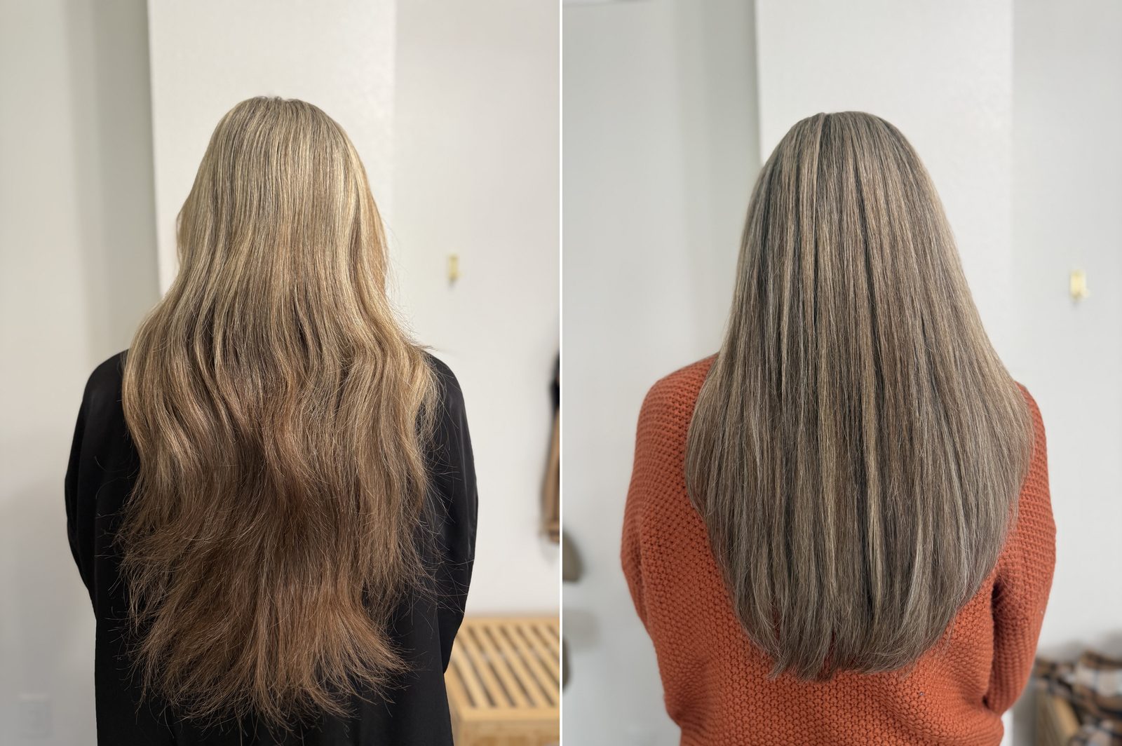 Highlights transformation, face-framing color