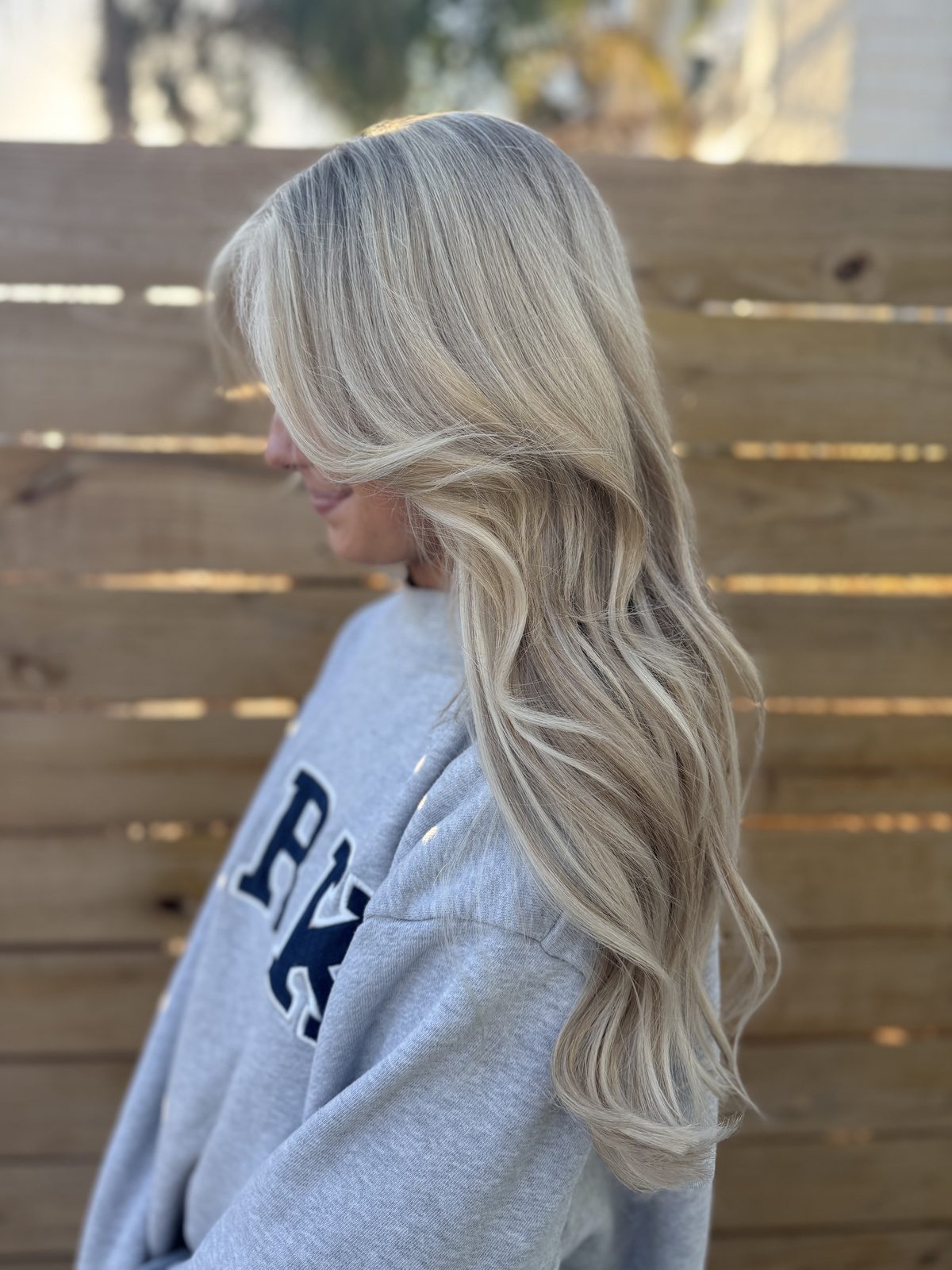 Highlights before and after, natural blonde