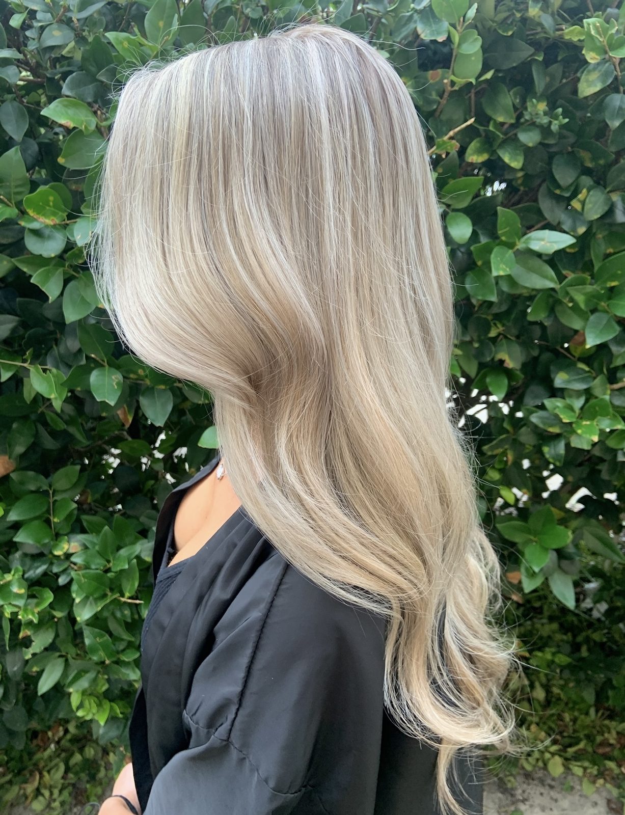 Highlights before and after, natural blonde