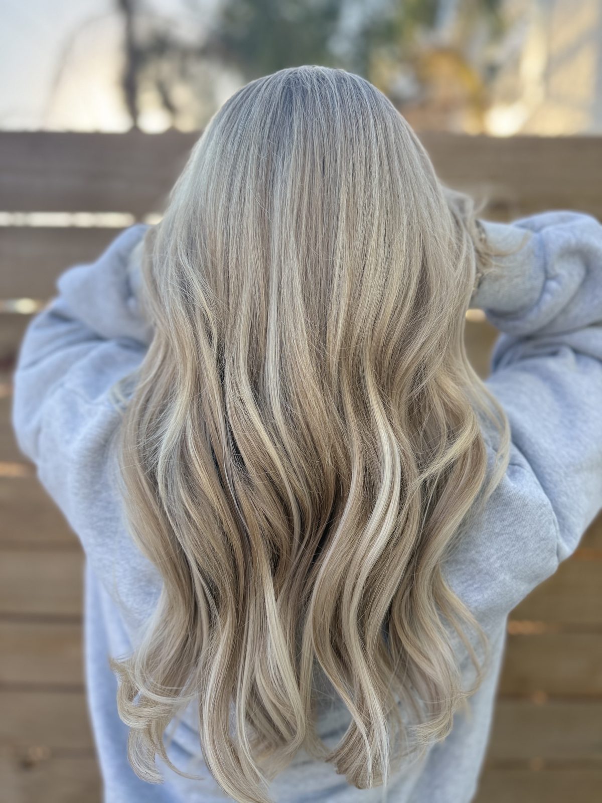 Highlights before and after, natural blonde
