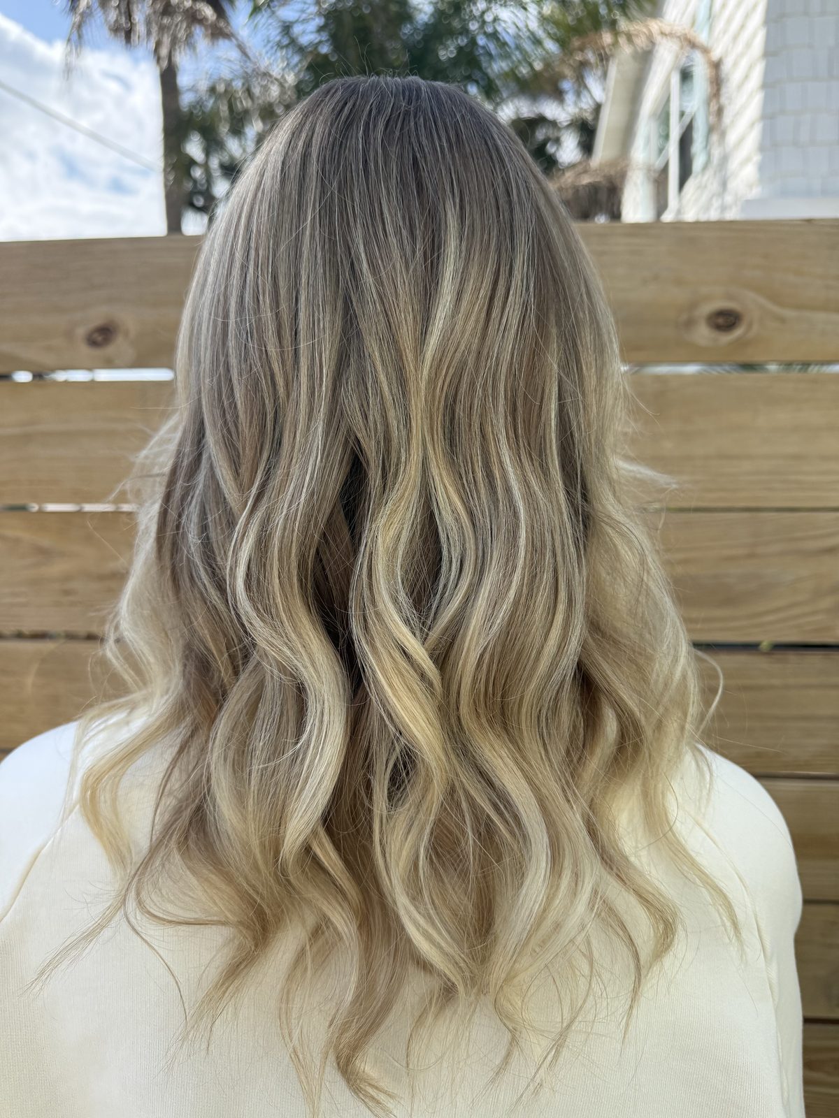 Highlights result, bright and dimensional blonde