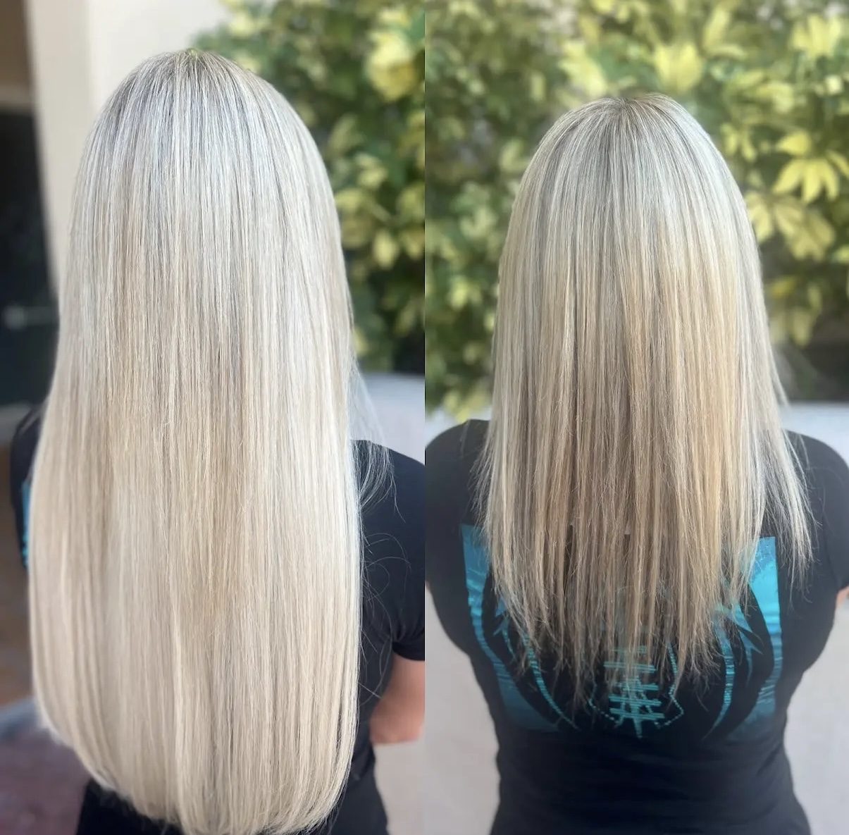 K-tip extension result, seamless keratin bond blend