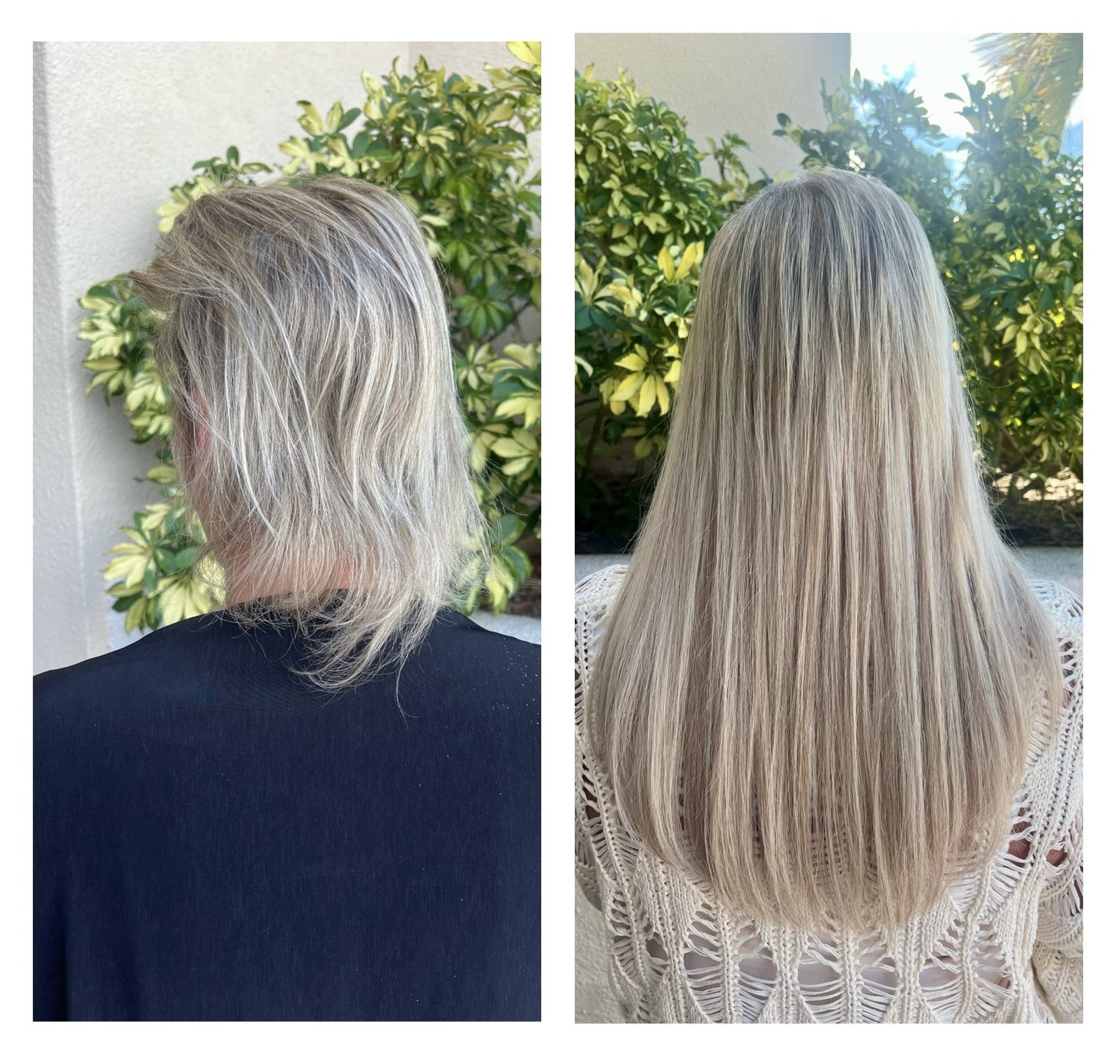 K-tip extension before and after, added length and volume