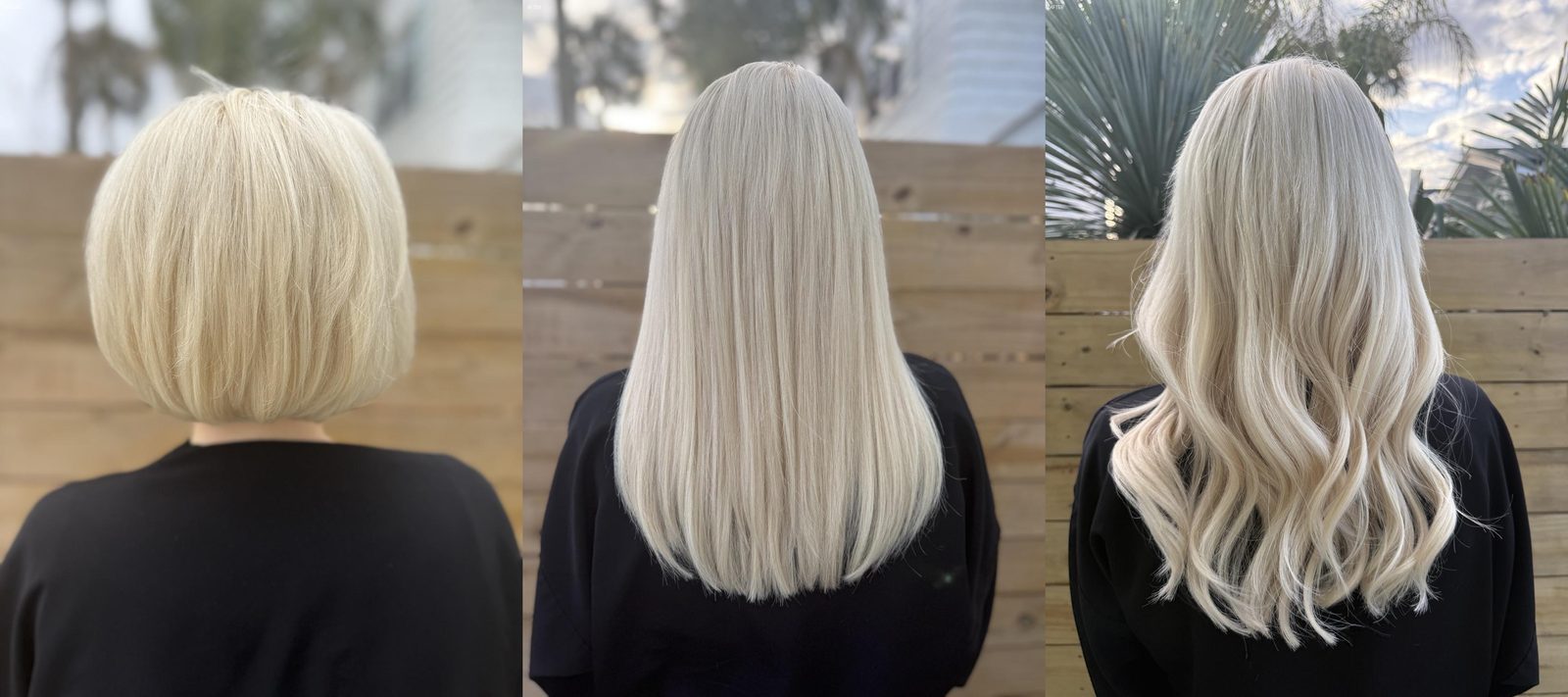 K-tip extension result, seamless keratin bond blend